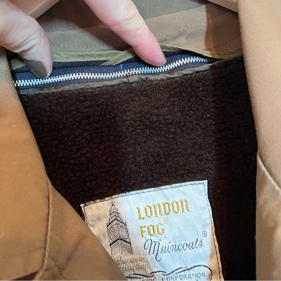 Maxi Full Ankle Length London Fog Long Coat Taupe Womens 16R Removable Liner - Picture 10 of 11